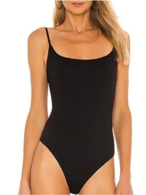 Free People Black Crisscross Strap Bodysuit